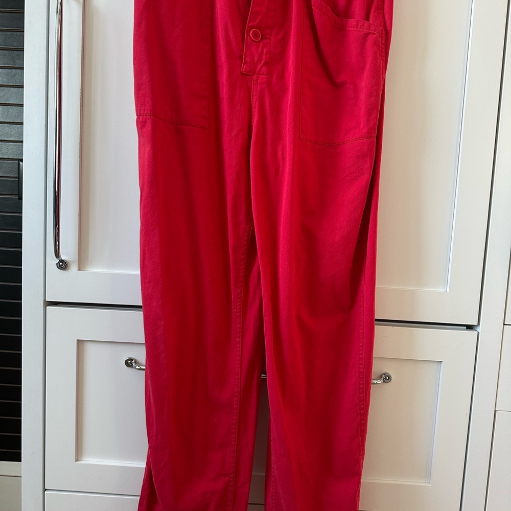 Pistola Women's Red Button-Down Jumpsuit, Size Medium - Picture 3 of 5